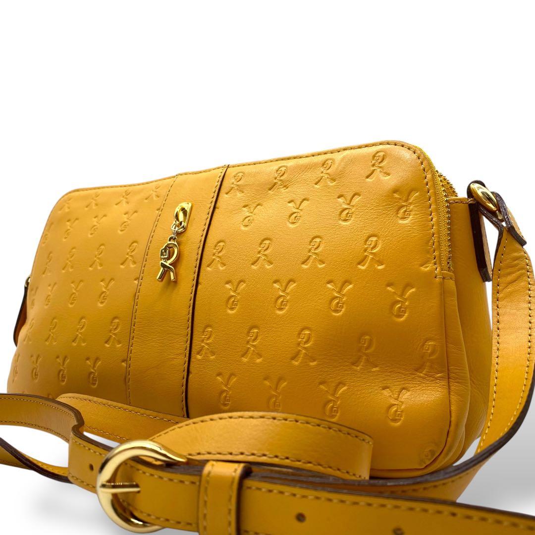 【美品】ロベルタディカメリーノ ショルダーバッグ ミヌエット ハニーイエロー