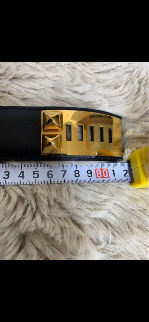 エルメス コリエドシアン メドール ベルト ブラック レディース 75cm