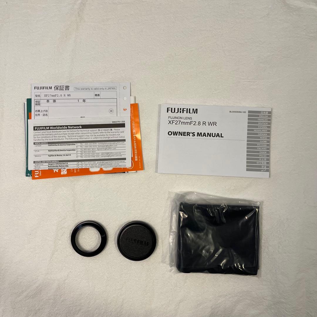FUJIFILM XF27mmF2.8 R WR レンズ
