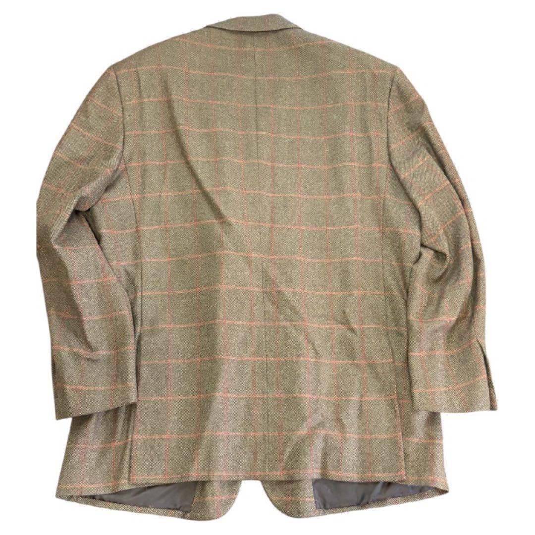 ISAIA ブラウン系チェック テーラードジャケット 56 イタリア製