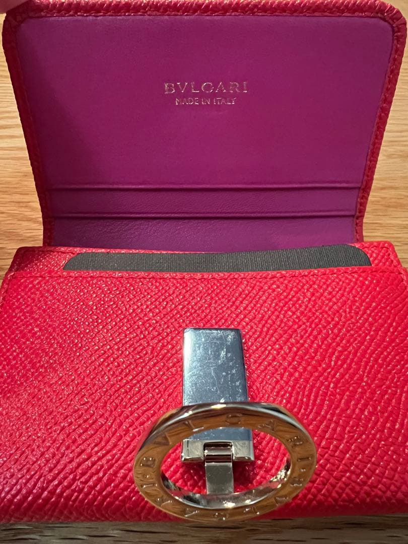 BVLGARI 赤 レザー 名刺入れ