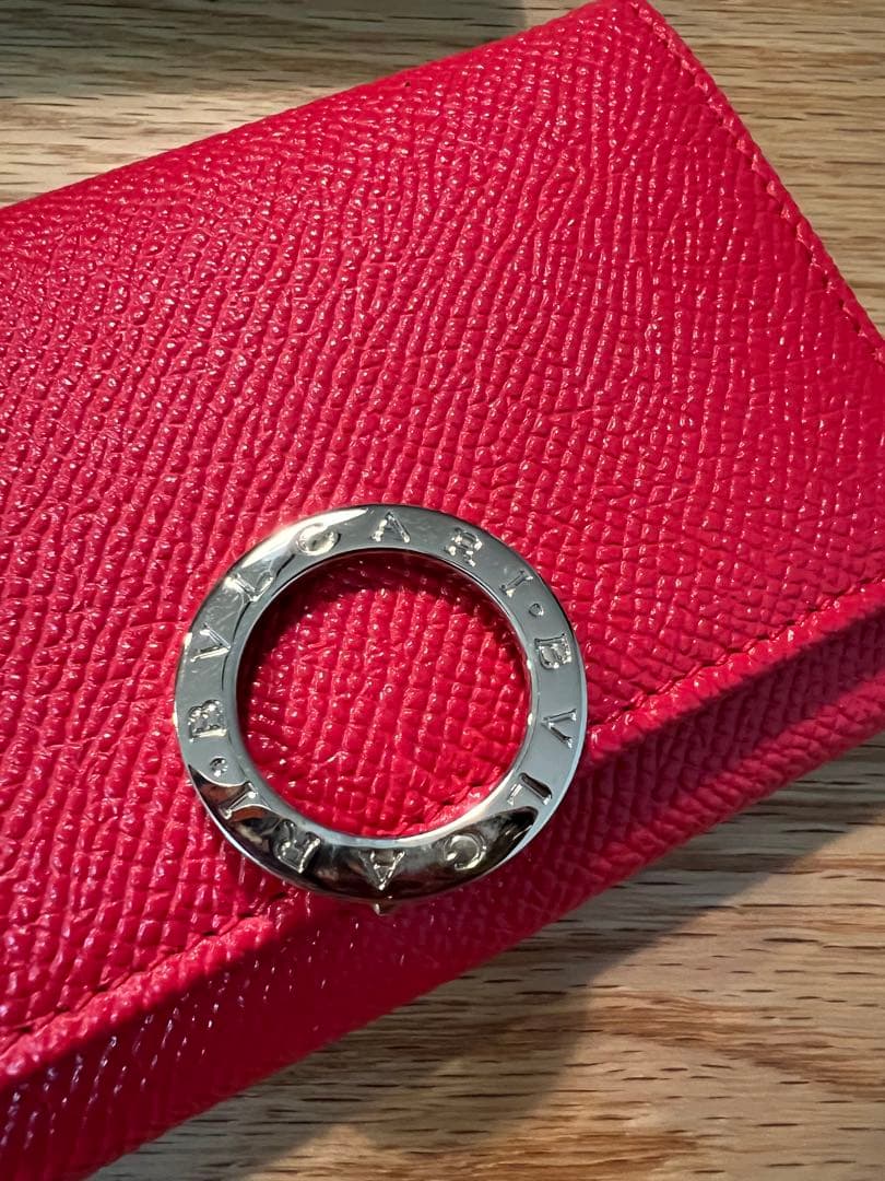 BVLGARI 赤 レザー 名刺入れ