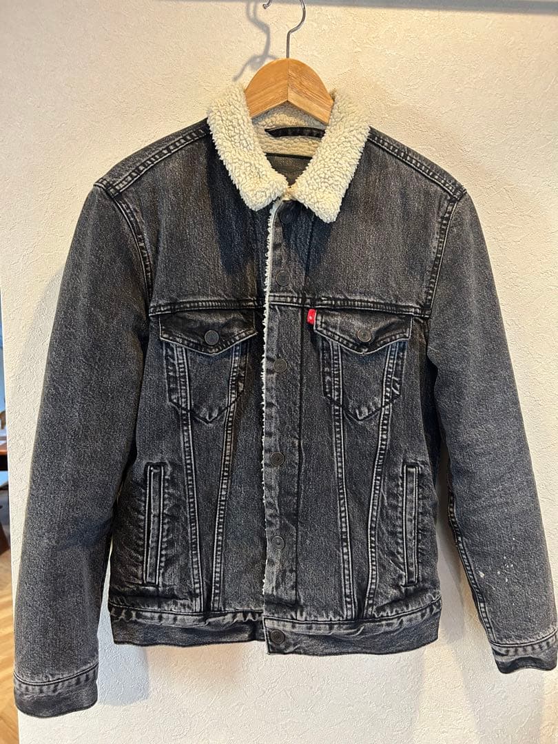 Levi's リーバイス　ボア　ブラックデニムジャケット　木村拓哉　キムタク