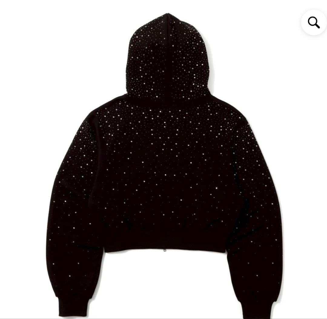 H heart logo rhinestone zip hoodieセットアップ