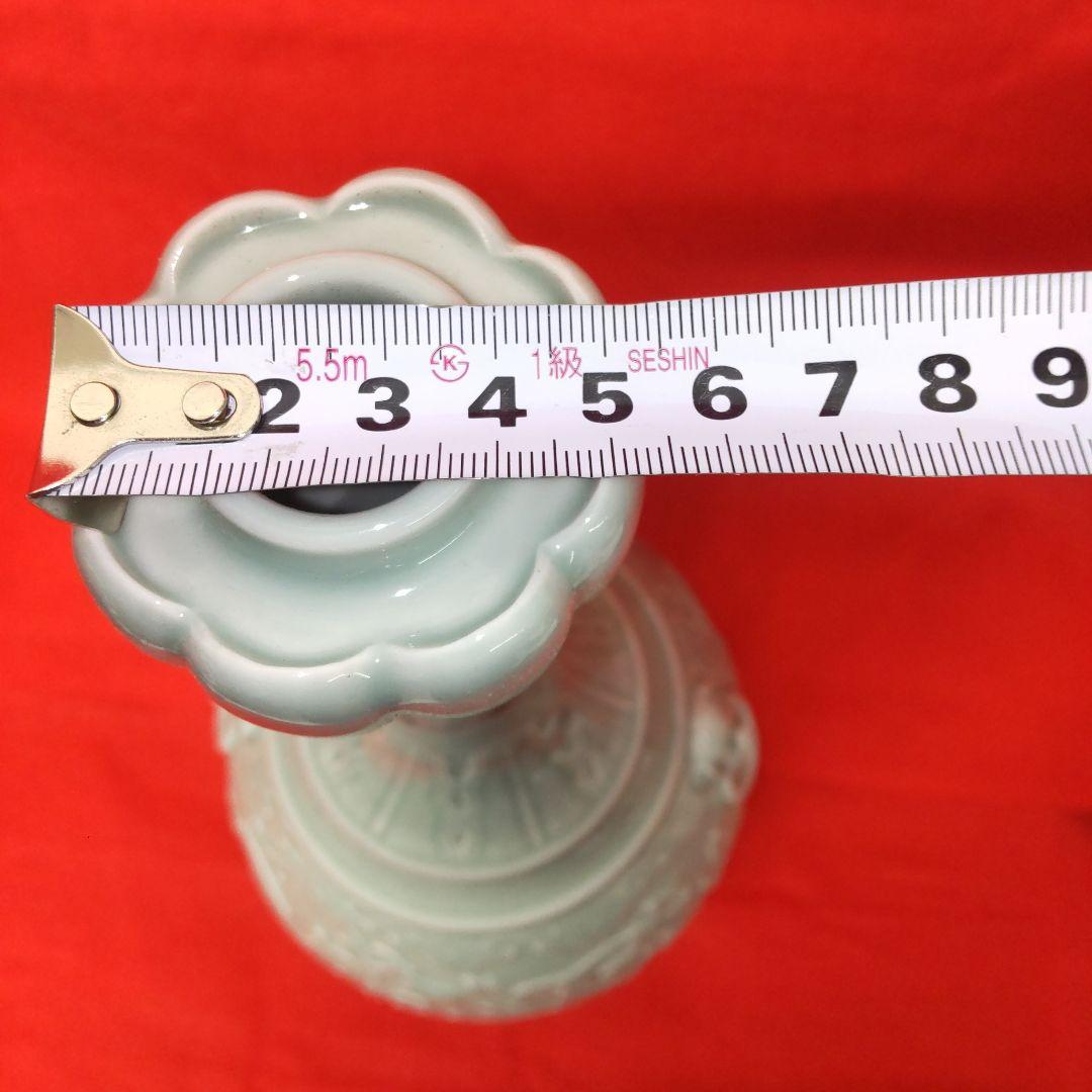 北京故宮博物院☆秘蔵　青釉龍鳳紋蓮弁瓶　景徳鎮御窯　共箱　証明書付