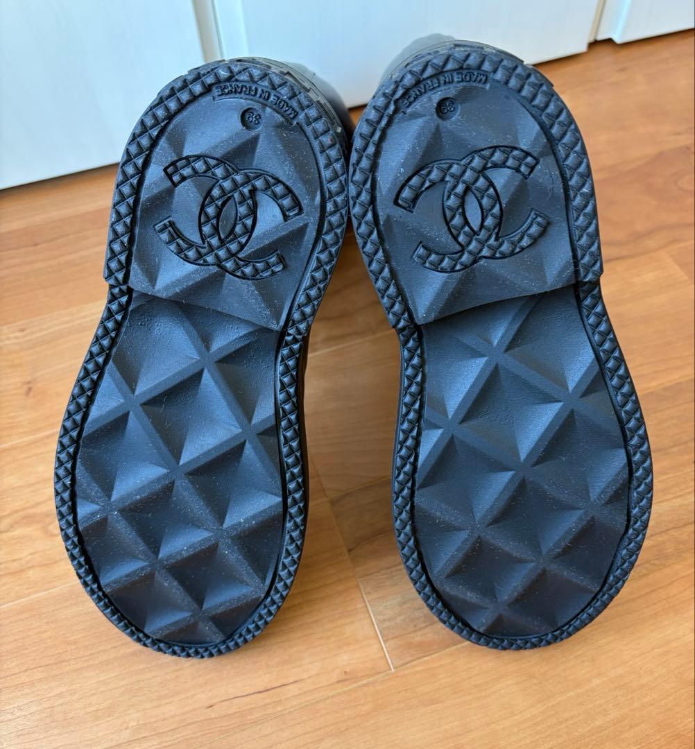 新品未使用　CHANEL シャネル ブラック レインブーツ　39