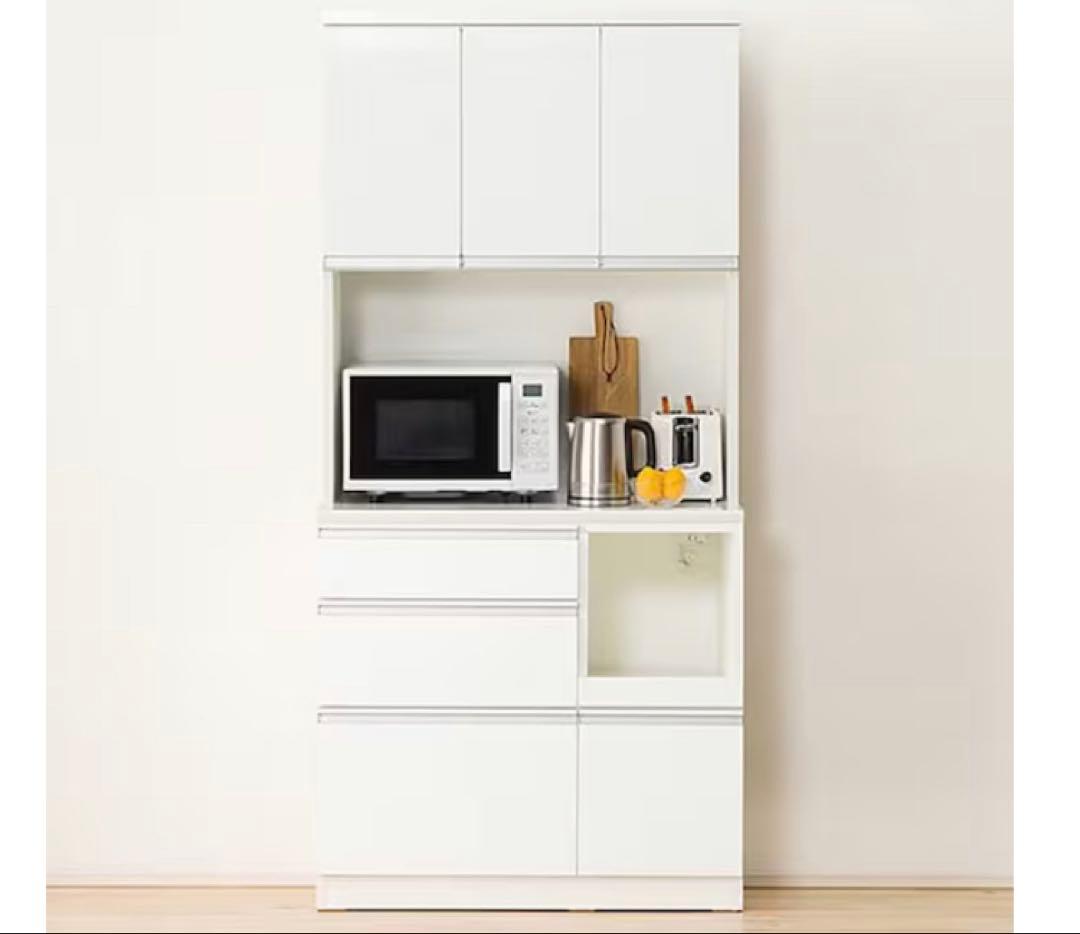 ホワイト キッチンカウンター 収納