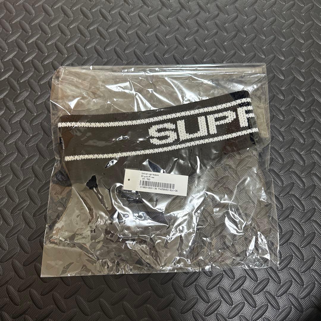 帽子 Supreme Contrast Logo Headband Black