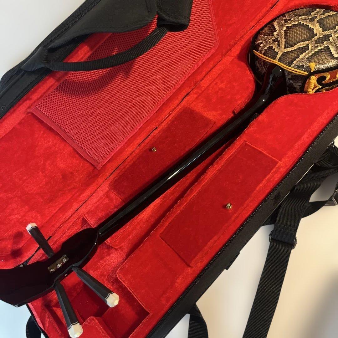 三線　沖縄三線　ほぼ未使用品　本革　セミハードケース