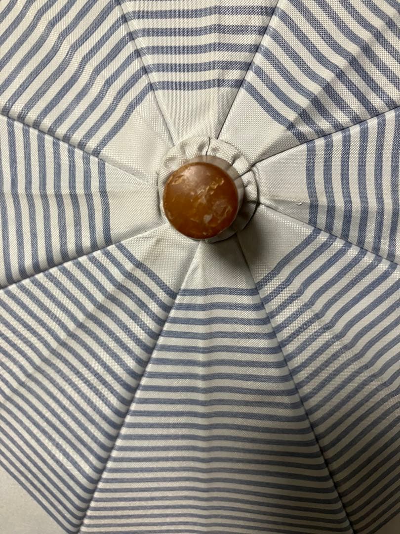 日傘サンバリア100 2段折り/ブルーボーダー 収納袋付き