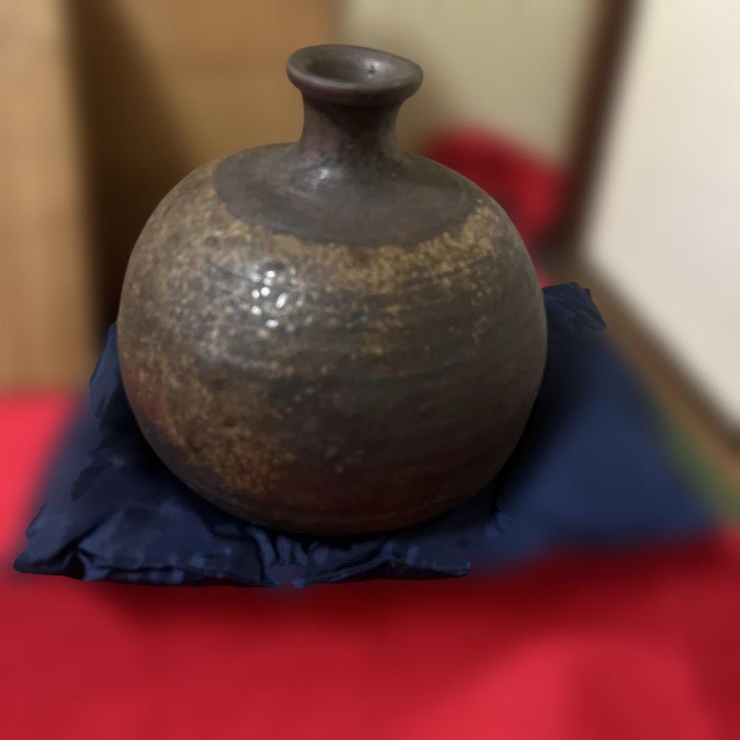 古備前 備前焼 江戸初期 桂又三郎 蕪徳利 鑑定箱 窯印丸