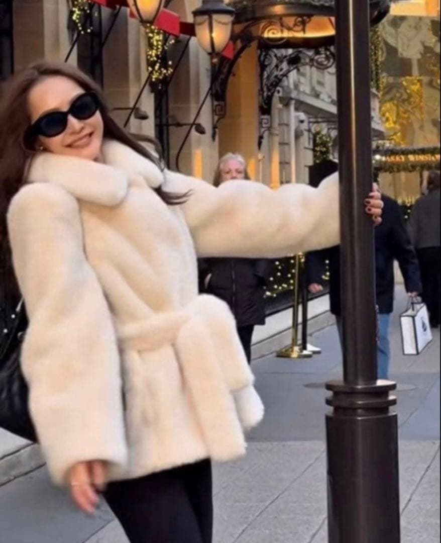 ZARA ZW collection フェイクファーコート　L 新品未使用