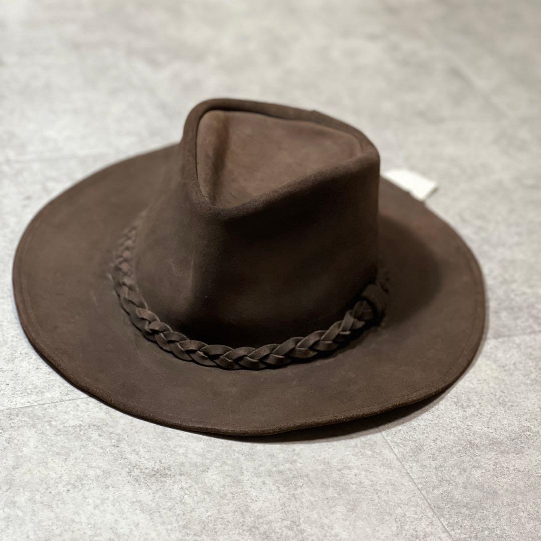 ヘンシェルHENSCHELウエスタンハット｜ヌバックレザー本革ブラウンXL未使用