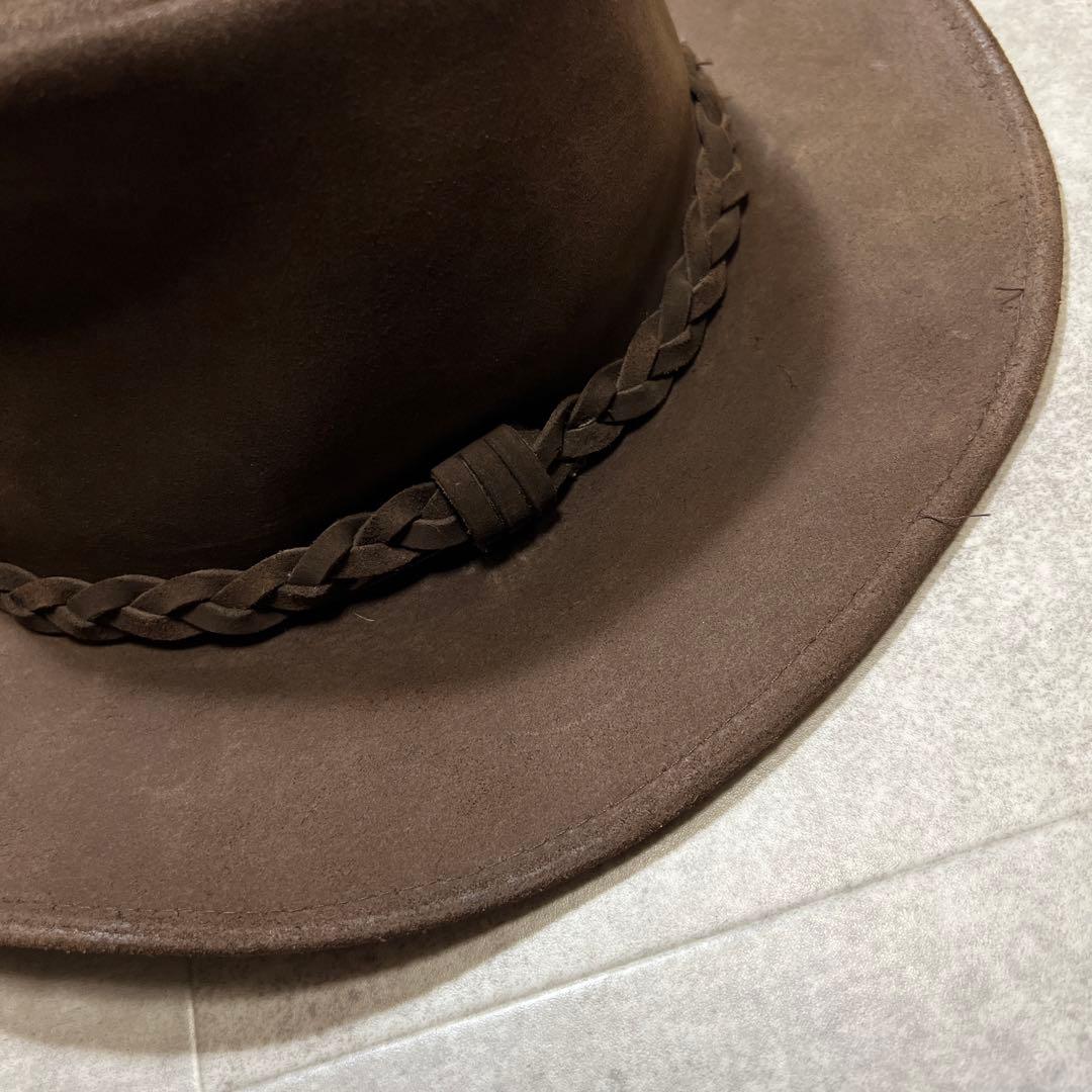 ヘンシェルHENSCHELウエスタンハット｜ヌバックレザー本革ブラウンXL未使用