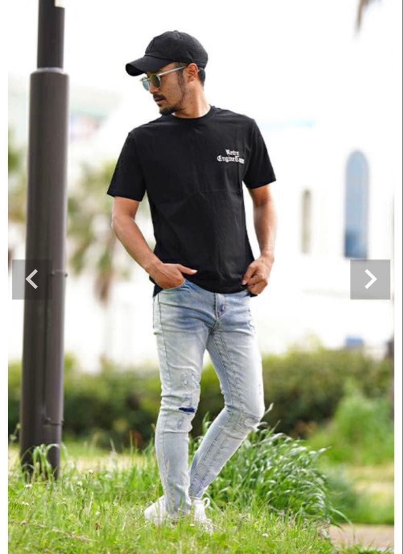 【未使用品】アダムスジャグラー　ダメージデニムロングパンツM