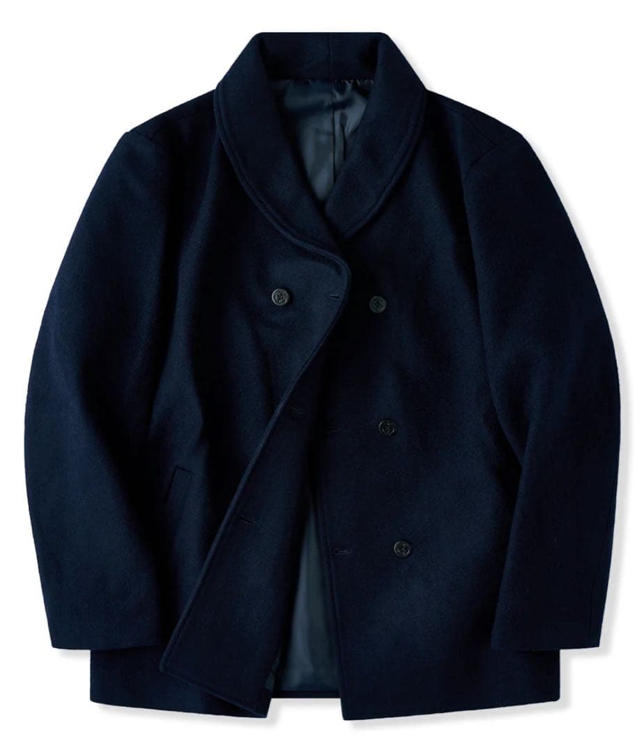 値下げ　ウール ネイビー ピーコート XL