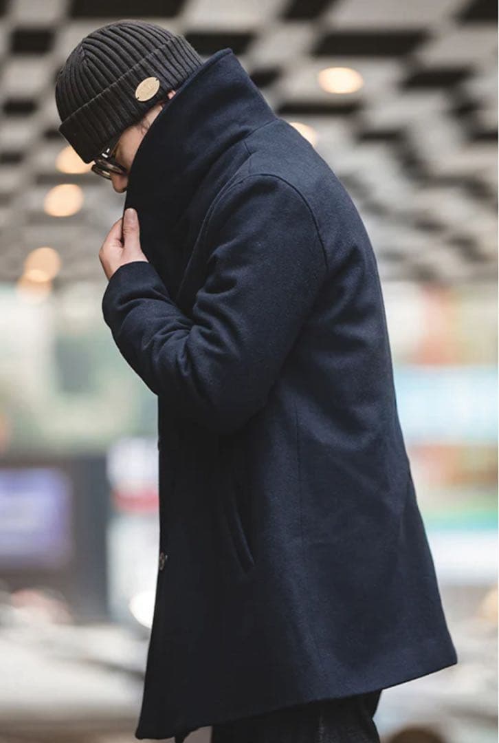 値下げ　ウール ネイビー ピーコート XL