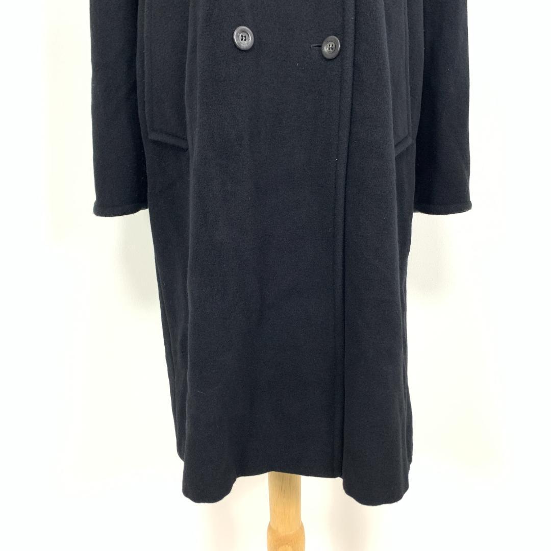 LA8545 マレーラ ロングコート 黒 ブラック ウール アンゴラ 40.