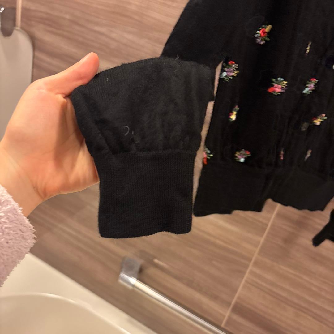 Comme des Garçons Girl ブラック花柄刺繍カーディガン
