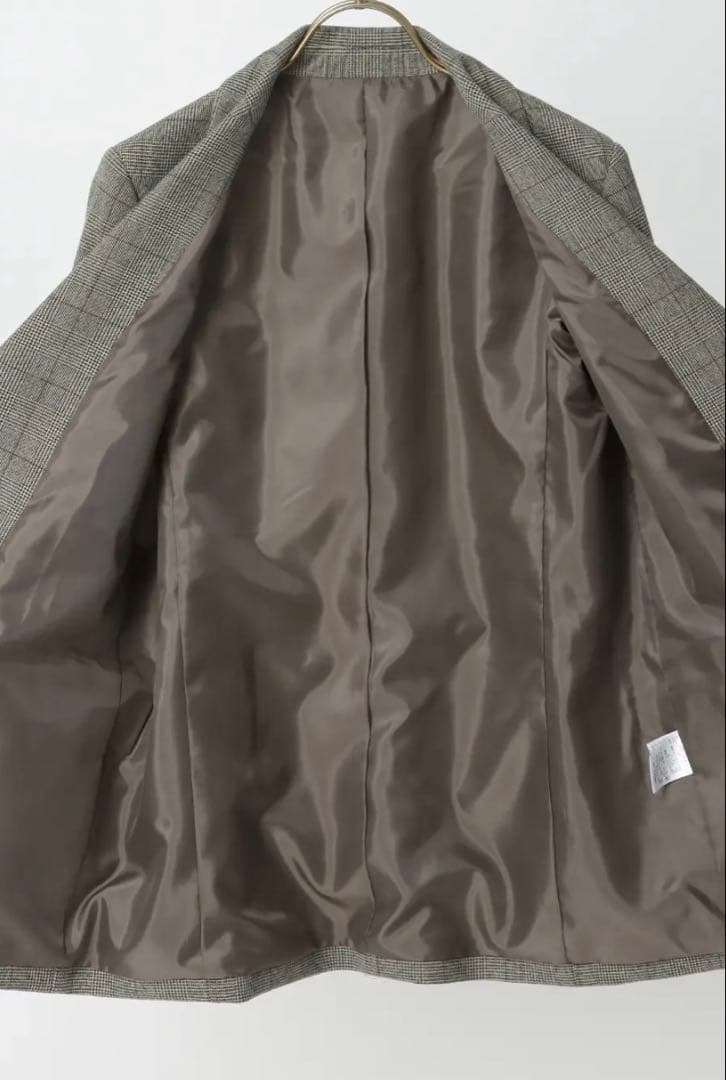 グレー チェック柄 ダブルブレストジャケット　青山