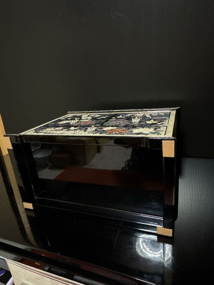 極上 成官鎬印 細密彫刻 螺鈿 華鳥図 宝石箱 小箱 ジュエリーボックス