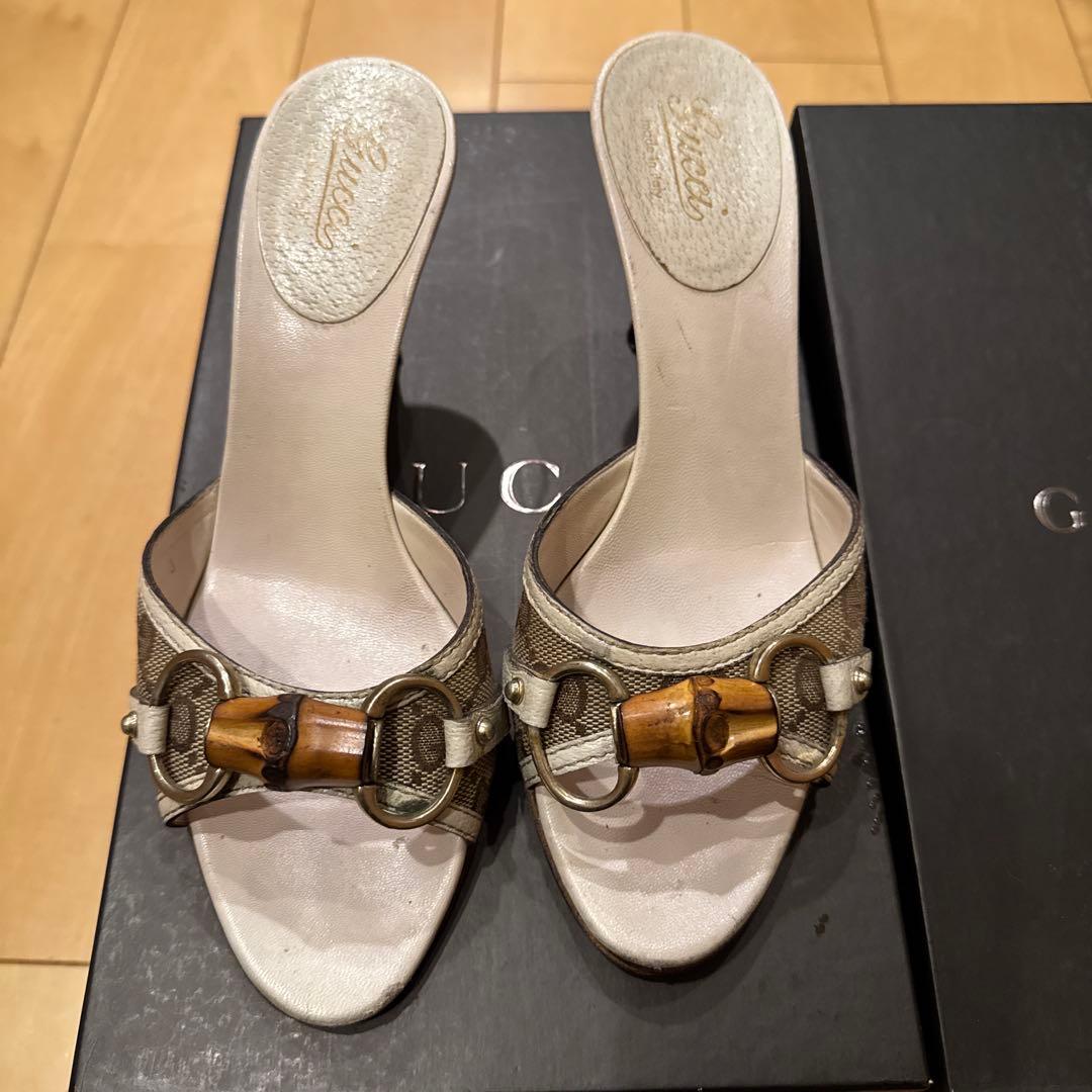 Gucci バンブー装飾 ハイヒールミュール　サイズ34.5