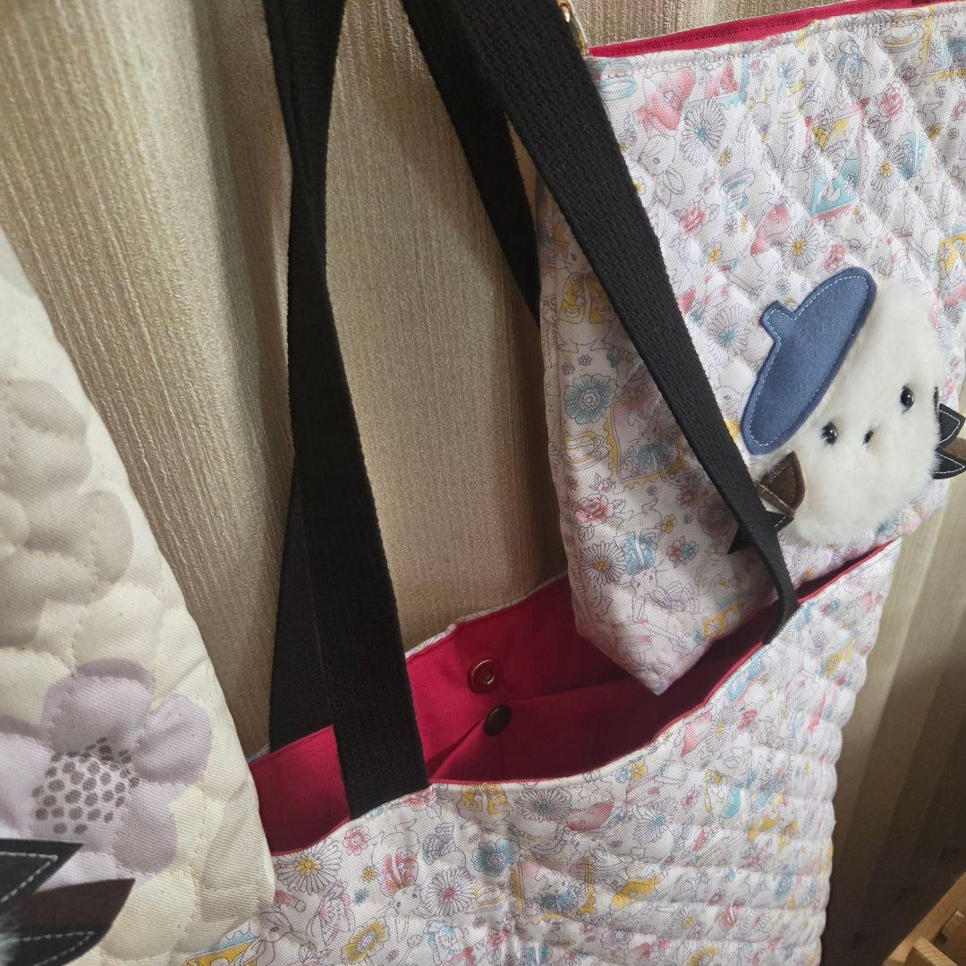 ●いちご●●親子もふもふシマエナガ　トートバッグ