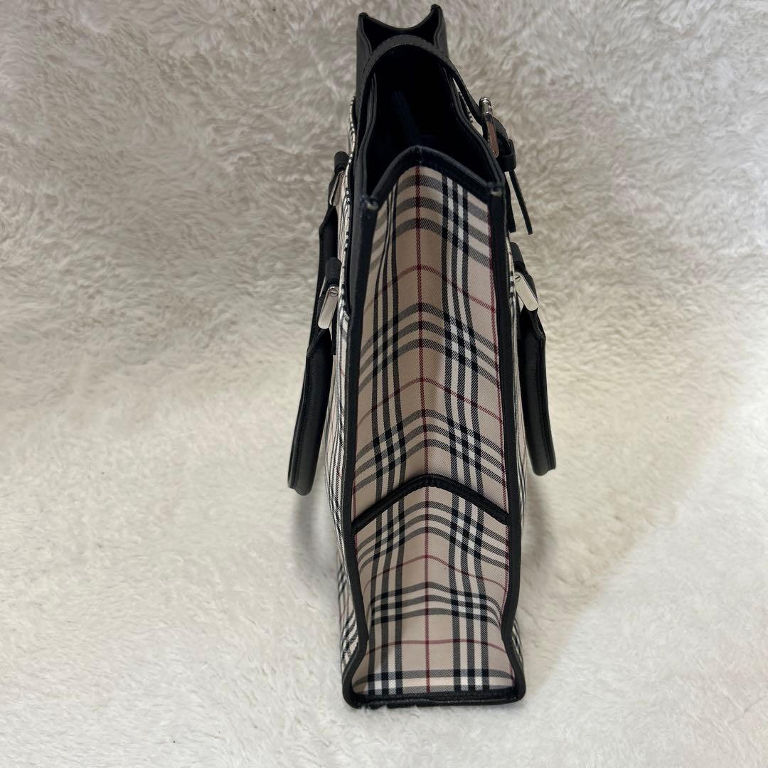 バーバリー ノバチェック 型押し トートバッグ ハンドバッグ レディース
