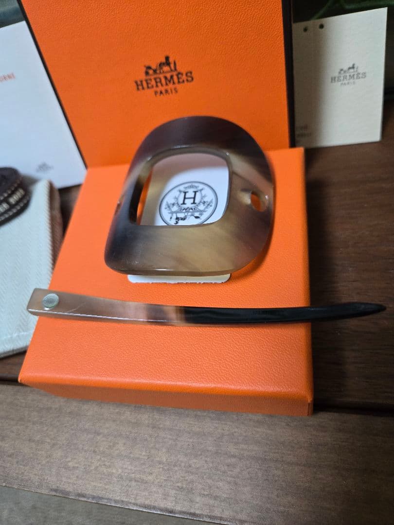 最安値⭐希少⭐唯一無二の芸術品、エルメスのバッファローホーン かんざし