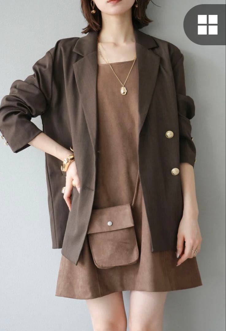 Lumier ダブルテーラードジャケット+スウェードミニワンピース(2SET)