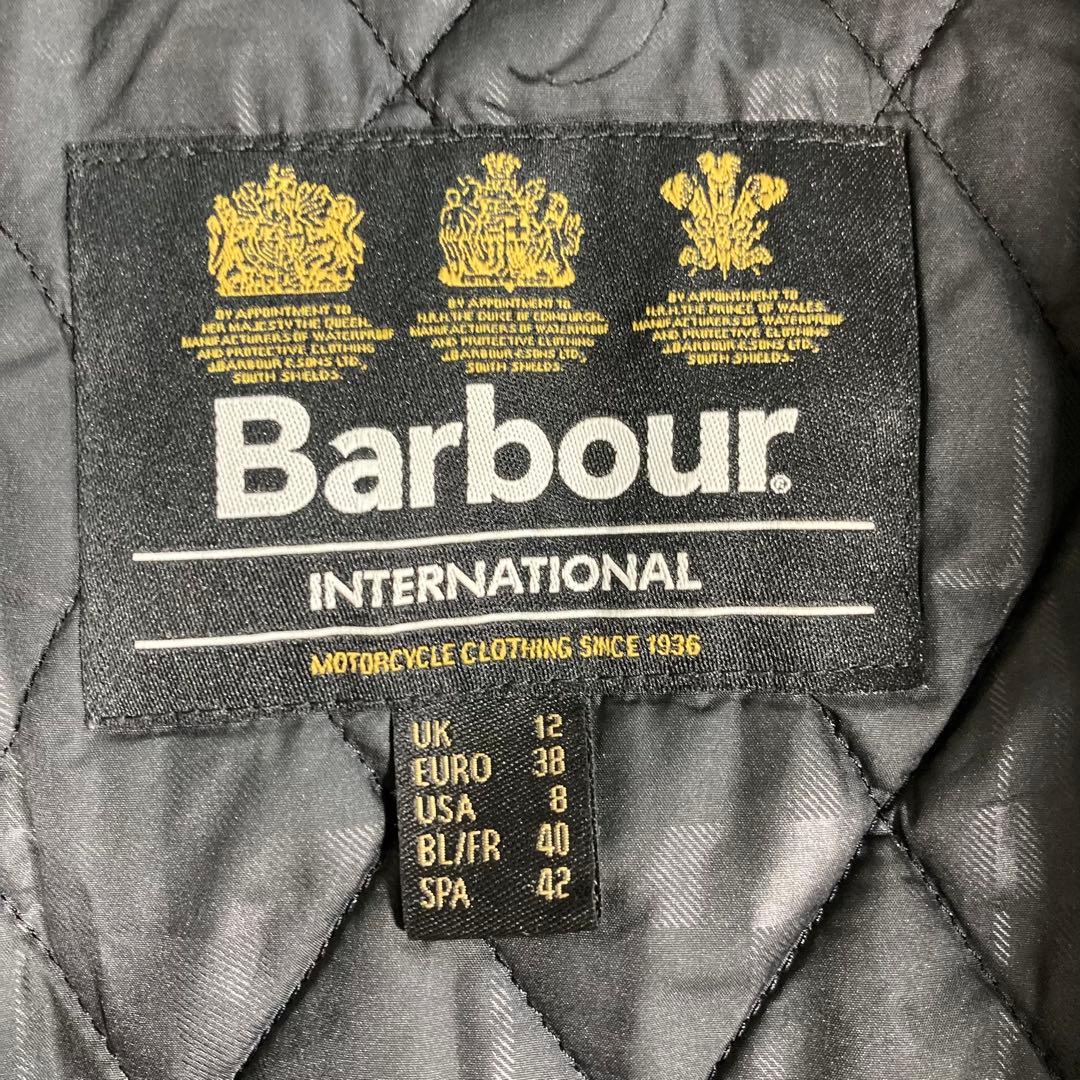 【美品】Barbour バブアー オイルドジャケット　モッズコート　黒　ロゴ