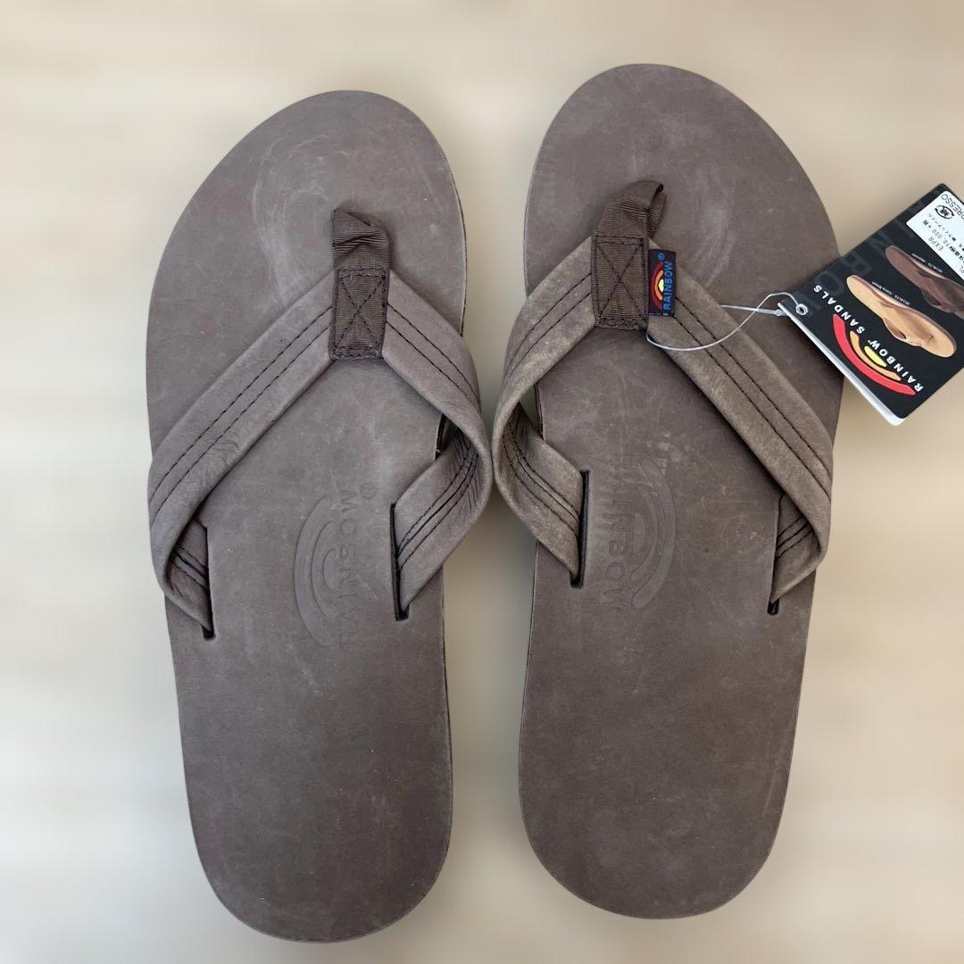 未使用タグ付き レインボーサンダル ブラウン メンズL 26.5-27.5①