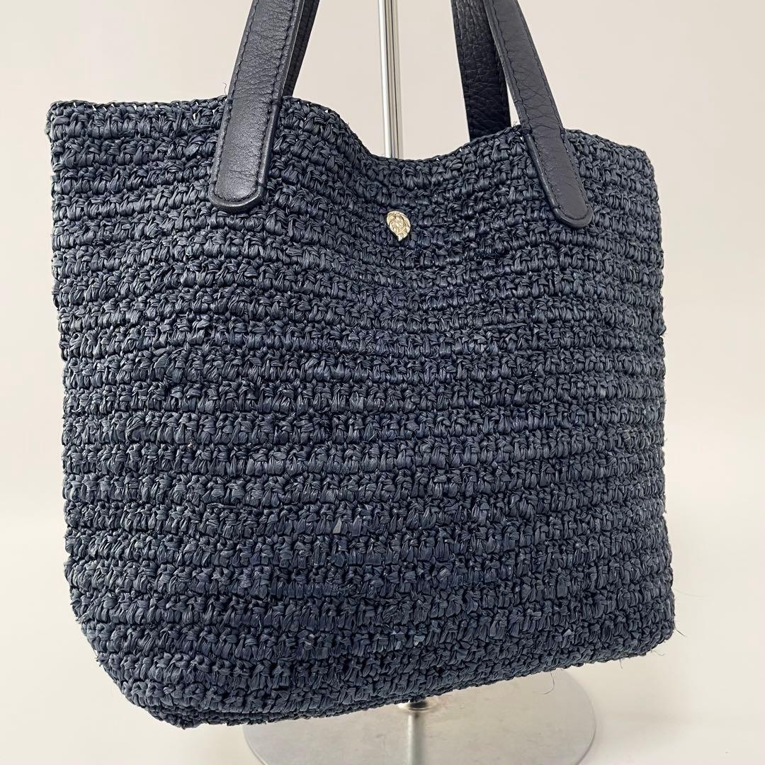 【美品】ヘレンカミンスキー　かごバック　ハンドバッグ　ネイビー