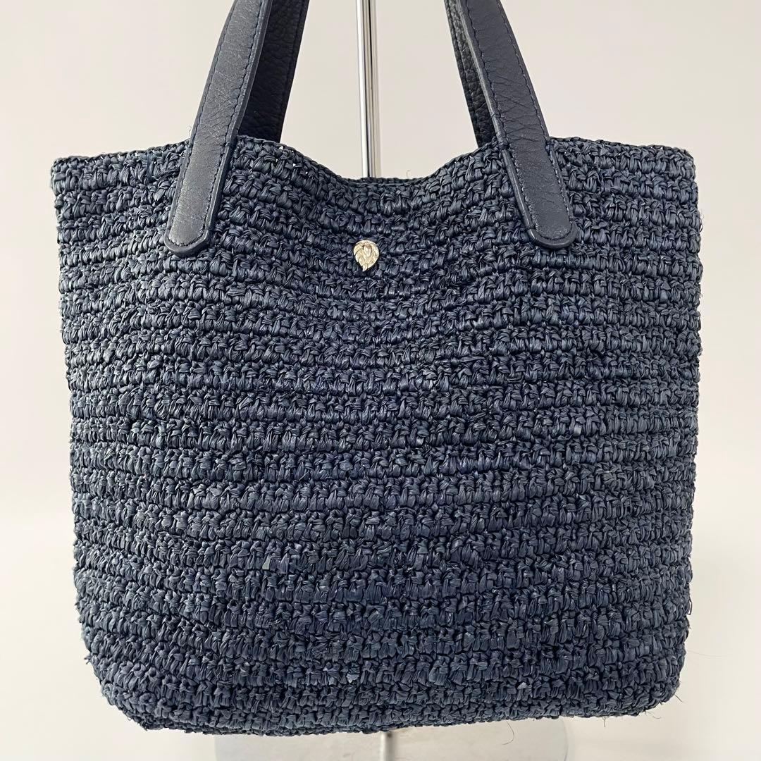 【美品】ヘレンカミンスキー　かごバック　ハンドバッグ　ネイビー