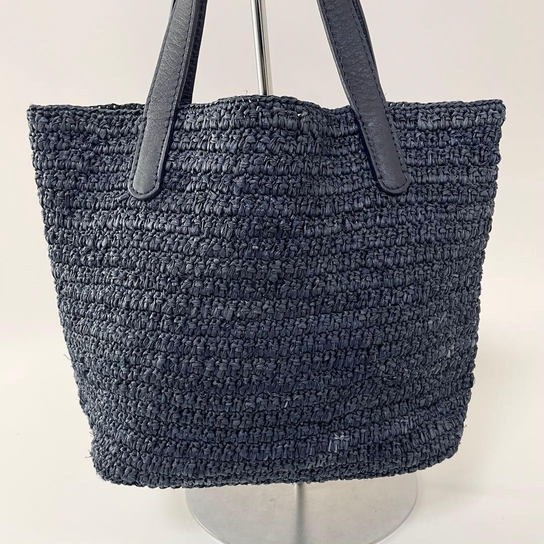 【美品】ヘレンカミンスキー　かごバック　ハンドバッグ　ネイビー