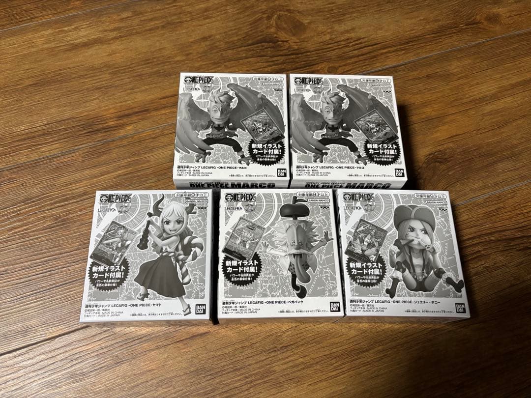 ワンピースカード　レカフィグ　マルコ、ベガパンク、ヤマト、ジュエリーボニー