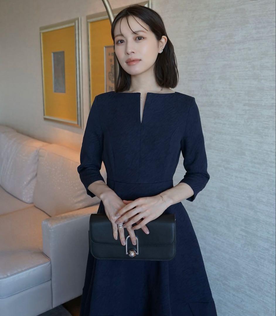 ワンピース L'AUBE BLANC Keyneck Jacquard Dress