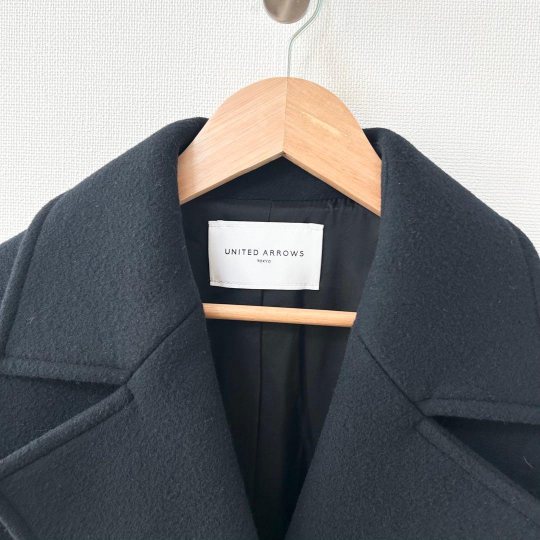 UNITED ARROWS メルトンPコート　ブラック　36
