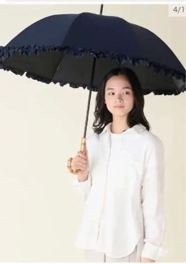 サンバリア100 Mサイズ　ネイビー　フリル