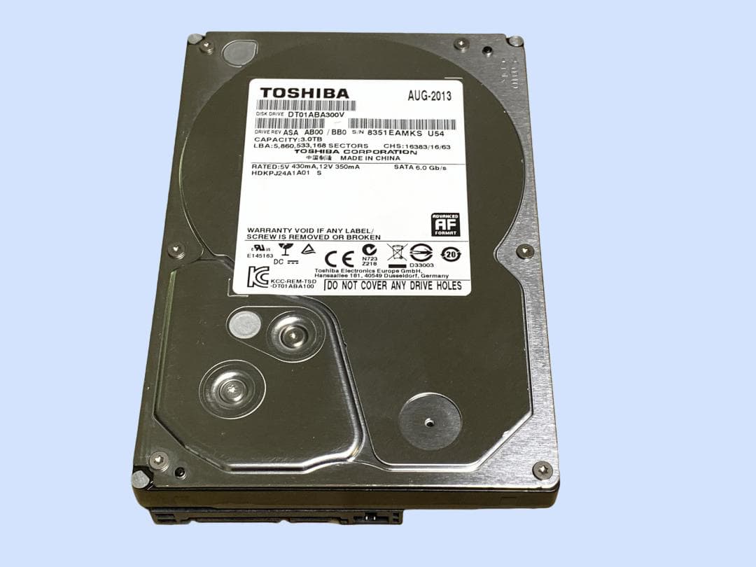 M9840 TOSHIBA 3TB HDD DT01ABA300V 3.5インチ