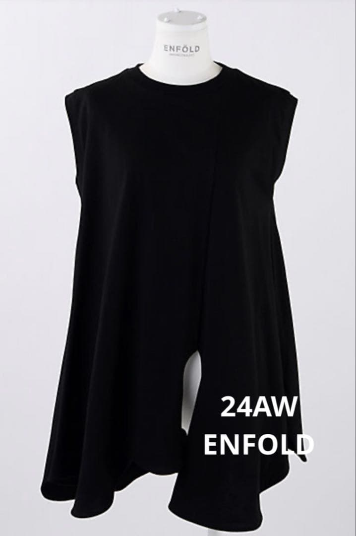 ENFOLD 24AW トップス　ブラック　シャツ
