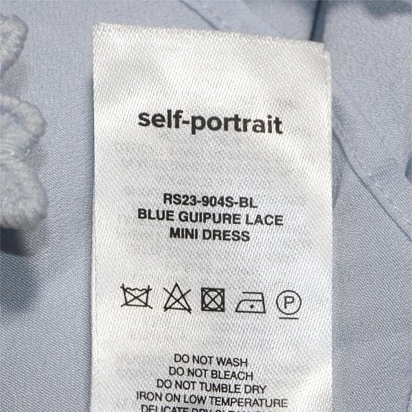 コ*マ様 セルフポートレイト ワンピース ギピュールレース ブルー UK8 未使