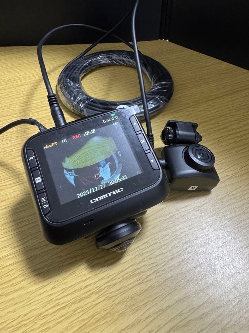 ZDR037 コムテックドライブレコーダー　360度カメラ前後カメラ
