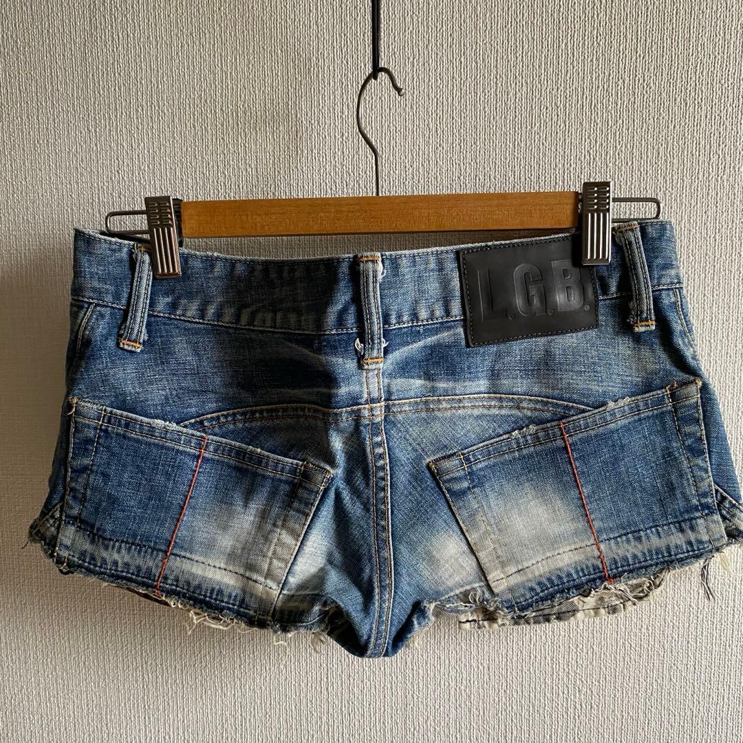 26 lgb ルグランブルー　デニム　ショートパンツ　スカル