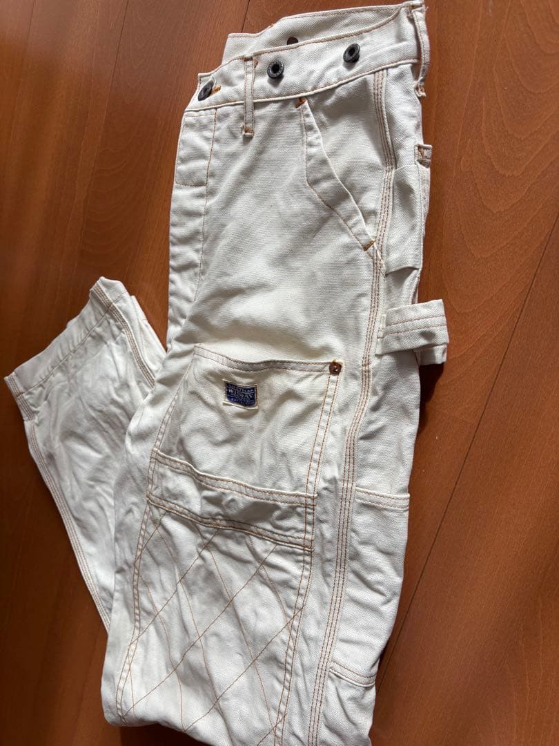 KAPITAL ホワイトワーク 薄キャンバスランバーパンツ