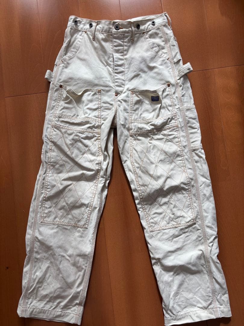 KAPITAL ホワイトワーク 薄キャンバスランバーパンツ