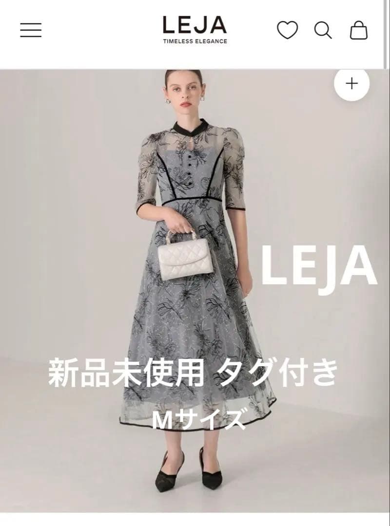 LEJA 花柄ラメレースワンピースドレス Mサイズ 新品未使用・タグ付き