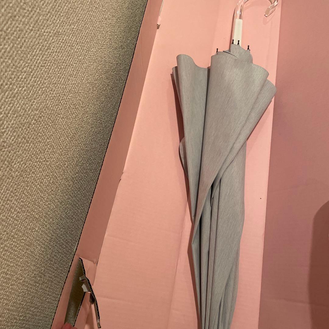 ❤️クリアハンドルが素敵サンバリア100 Mサイズ長傘 MOKU グレー 晴雨兼用