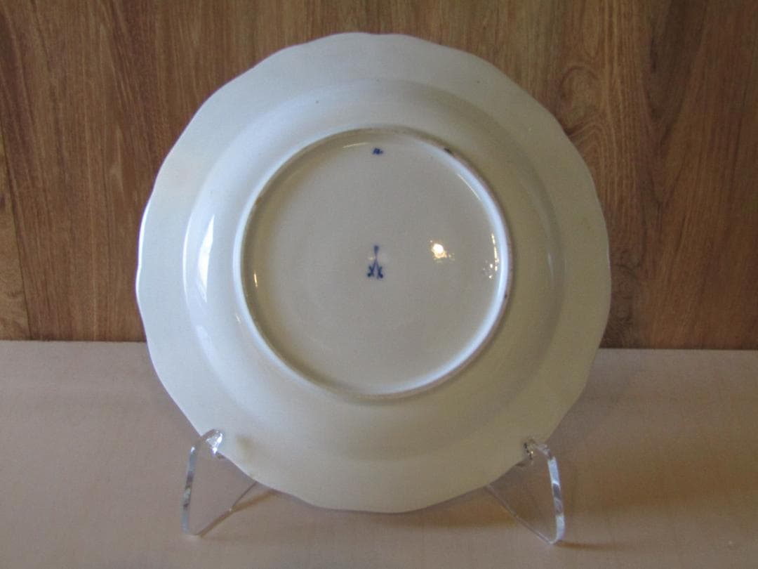 サ*ナ様 マイセン　カラーオニオン　アンティーク 花と鳥の装飾プレート　希少品