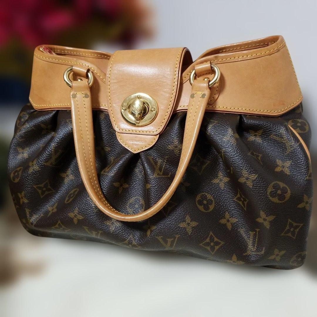 【美品】希少★ルイヴィトン ボエシPM モノグラム ハンドバッグ ブラウン ★